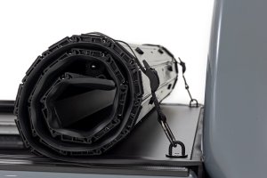 Nissan Frontier Hard Roll Up Bed Cover - Rough Country - Sleek Flush, Low-Profile Design - Matte Black - '22-'25